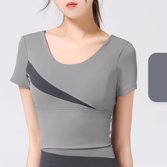 Deportes y fitness corriendo con almohadillas para el pecho Tops de yoga transpirables de secado rápido